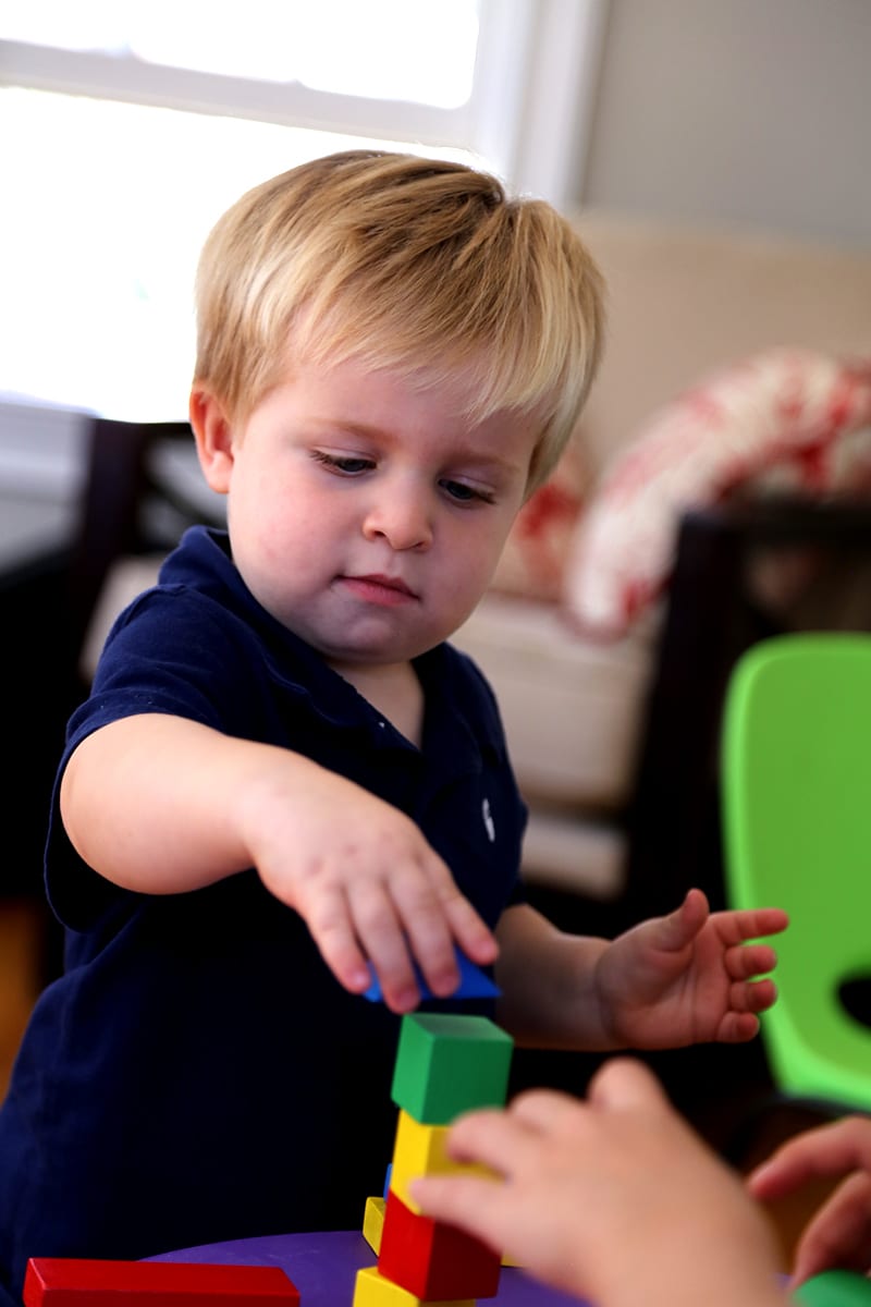 boy playin with blocks