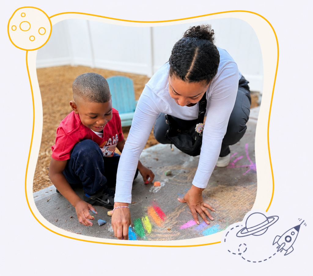 Playing outside on the Latham Center Playground