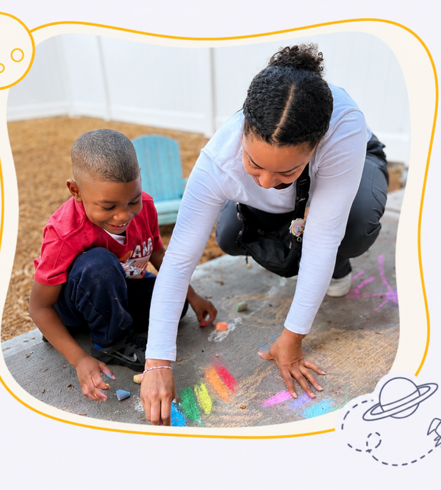 Playing outside on the Latham Center Playground